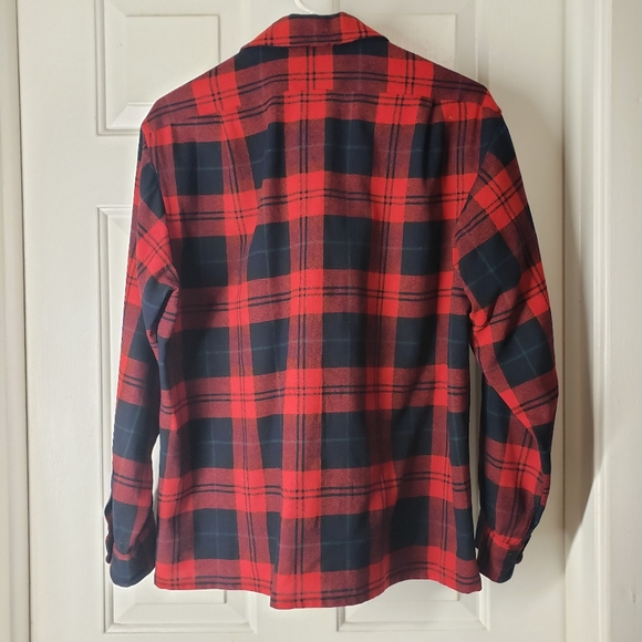 1950s Vintage Pendleton Pure Virgin Wool Plaid Button Down Women's Medium - Picture 4 of 10
